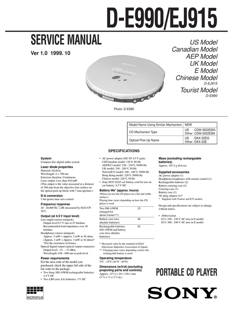 Sony D-E990 User manual