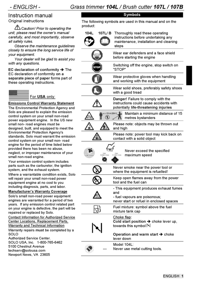 Solo 104L instruction manual