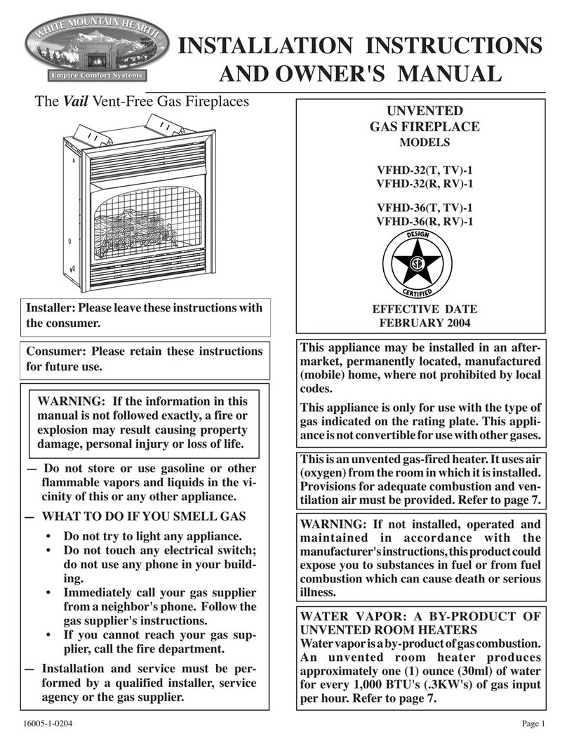 White Mountain The Vail VFHD-32T Service manual