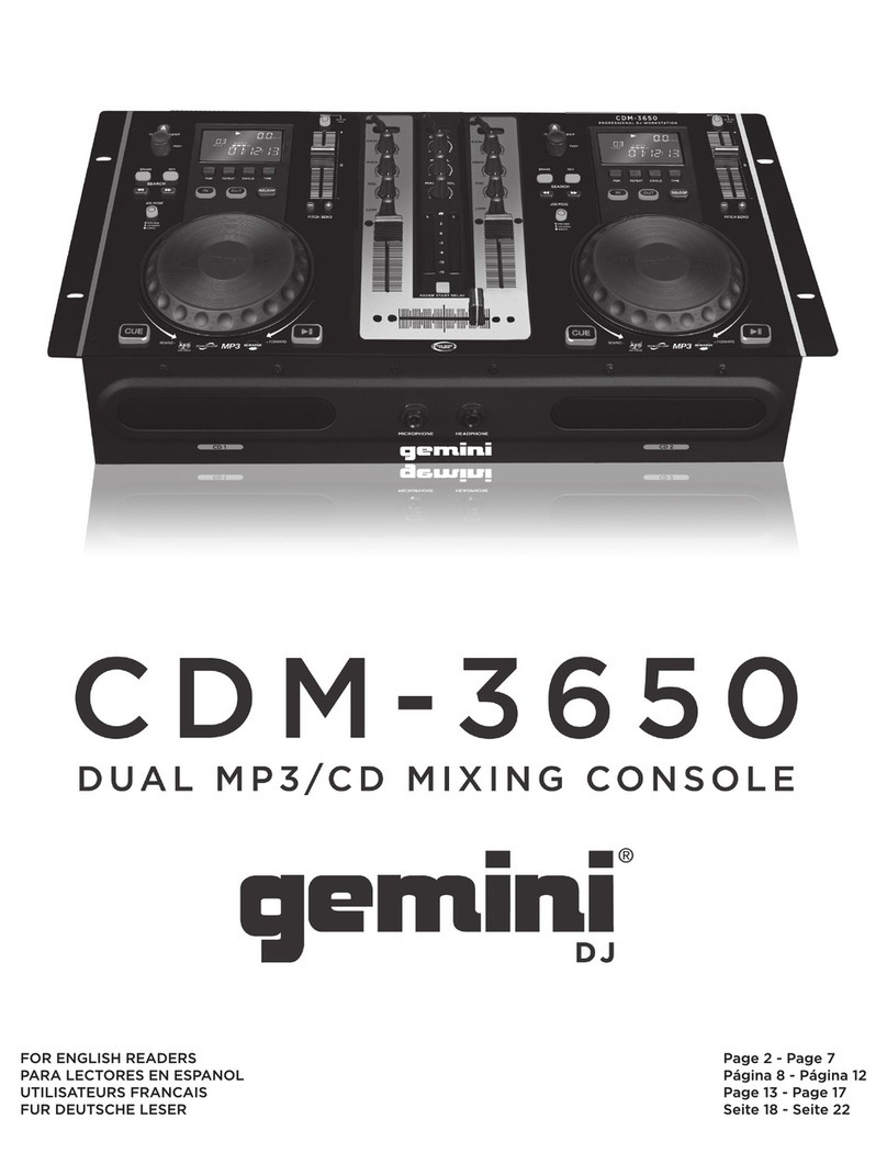 Gemini CDM-3650 User manual