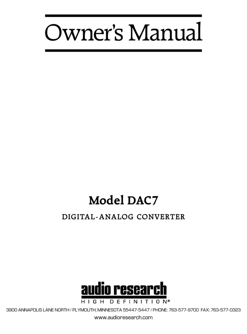 Audio Research DAC7 User manual