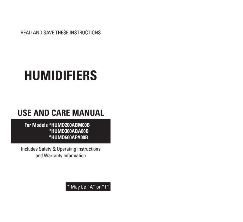 Trane HUMD200ABM00B use and care manual