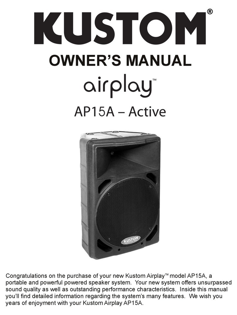 Kustom airplay AP15A-Active owner's manual