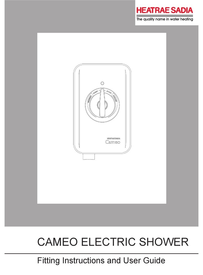 Heatrae Sadia CAMEO ELECTRIC SHOWER Instructions and user guide Heatrae Sadia CAMEO ELECTRIC SHOWER Instructions and user guide
