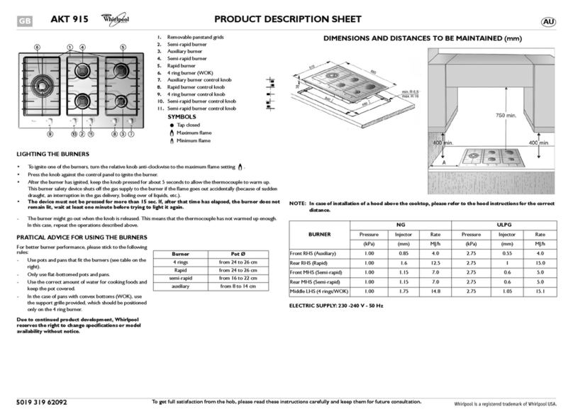 Whirlpool AKT 915 User manual