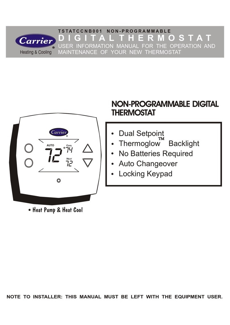 Carrier NON-PROGRAMMABLE DIGITALTHERMOSTAT User manual