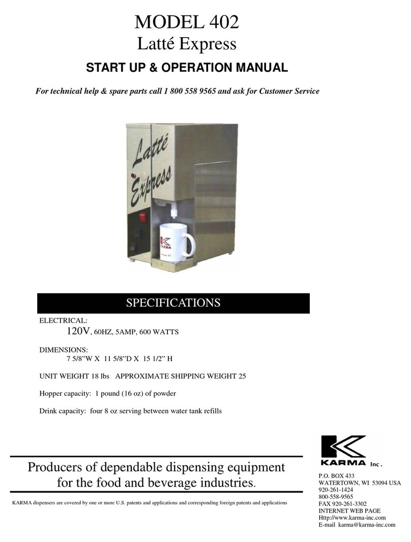 Karma Latte Express 402 Start up & operation manual
