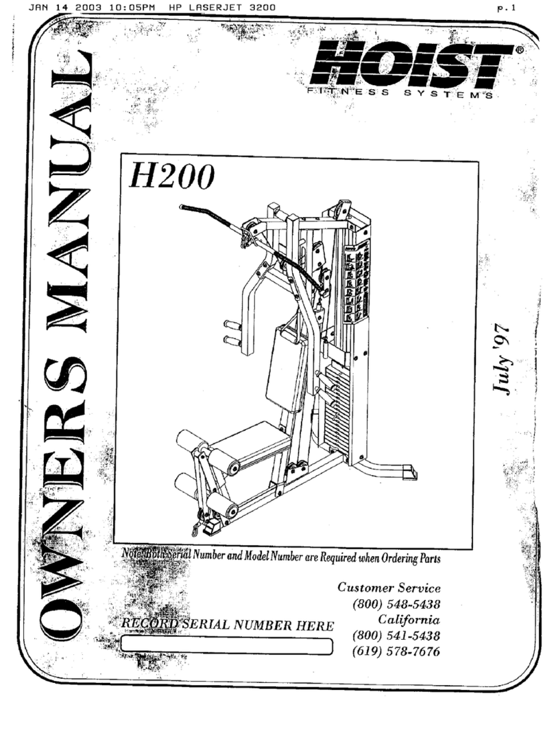 Hoist Fitness H200 owner's manual