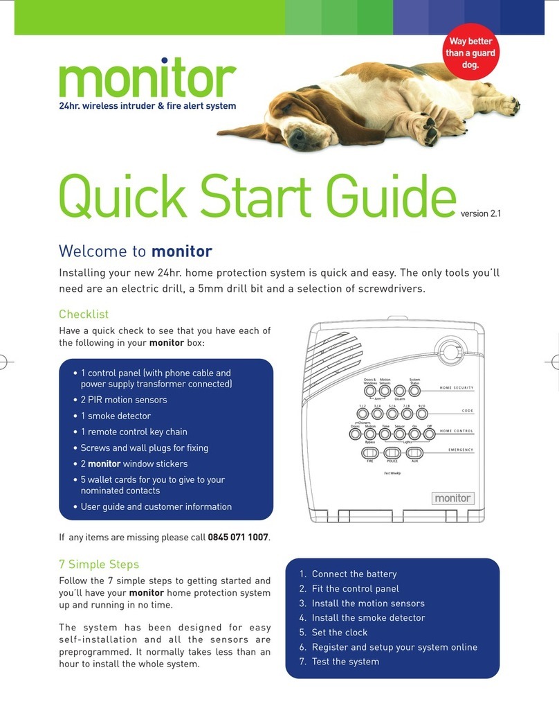 Monitor 24hr home protection system quick start guide Monitor 24hr home protection system quick start guide
