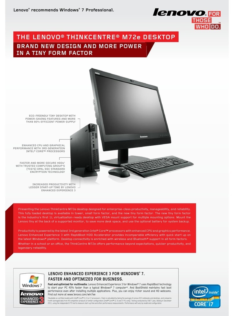 Lenovo ThinkCentre M72e User manual