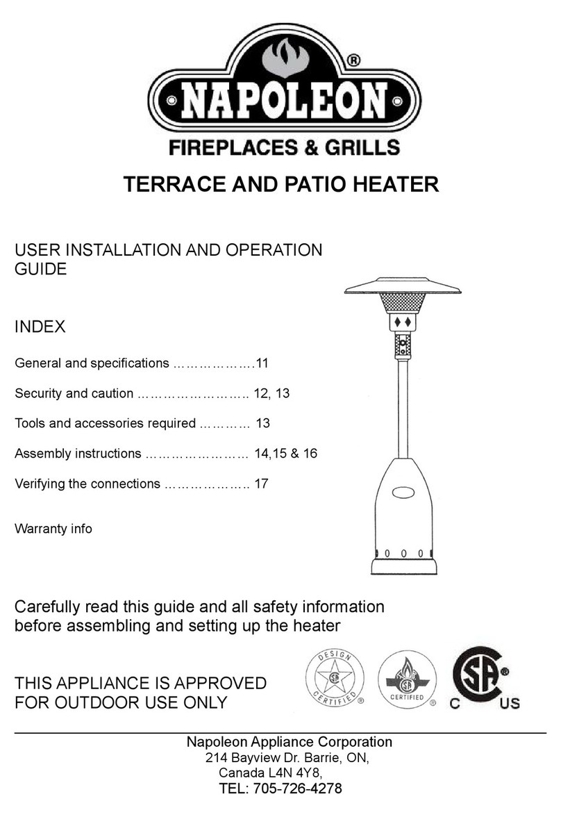 Napoleon TERRACE AND PATIO HEATER User installation and operation guide
