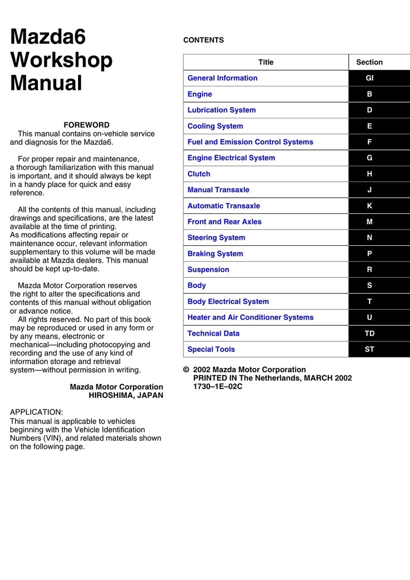 Mazda 6 2002 Instruction manual