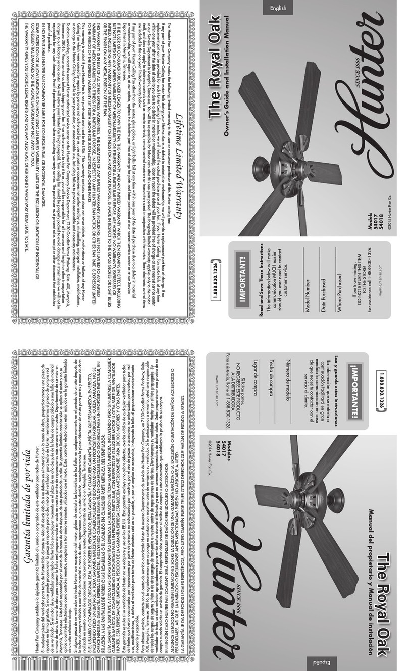 Hunter 54017 owner's guide
