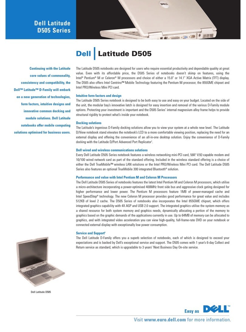 Dell Latitude D505 Series Specifications