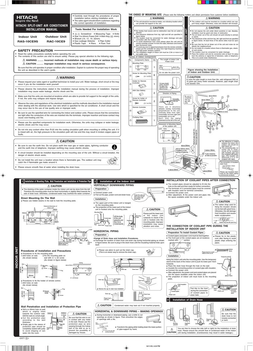 Hitachi RAC-10CE9 User manual