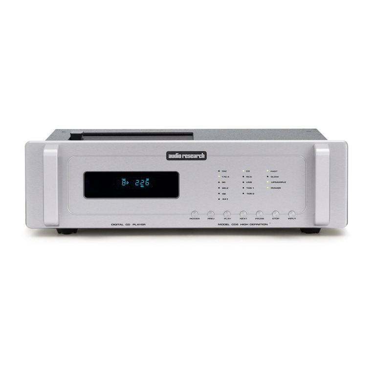 Audio Research CD6 User manual