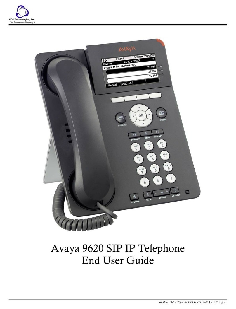 Avaya 9620 Deskphone Edition User manual Avaya 9620 Deskphone Edition User manual