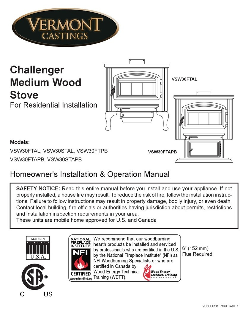 Vermont Castings VSW30FTAL Homeowner's installation & operation manual Vermont Castings VSW30FTAL Homeowner's installation & operation manual