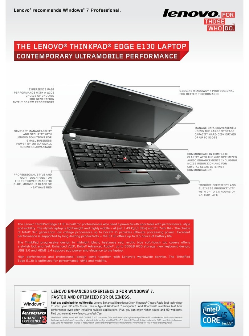 Lenovo ThinkPad Edge E130 User manual