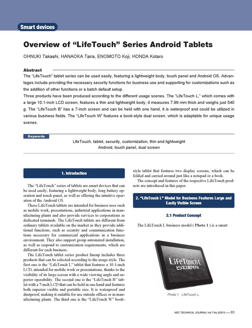 NEC LifeTouch Series Installation guide