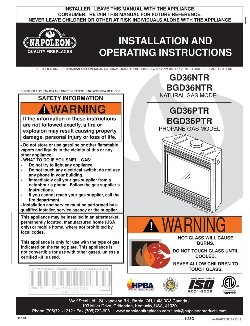 Napoleon GD36PTR User manual