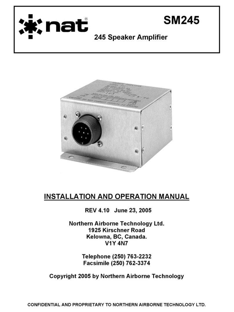 Nat SM245 Instalation and operation manual Nat SM245 Instalation and operation manual
