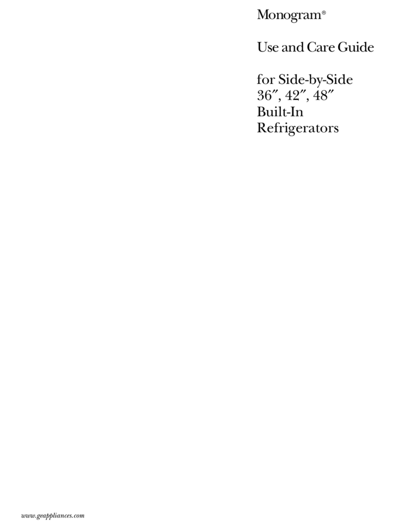 GE Monogram Refrigerator User manual