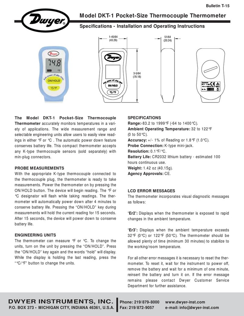 Dwyer Instruments DKT-1 Installation and operating instructions Dwyer Instruments DKT-1 Installation and operating instructions