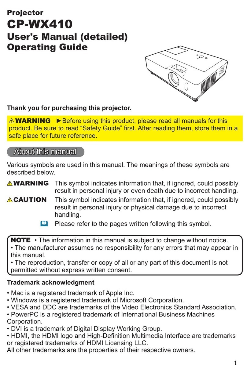 Hitachi CP-WX410 User manual Hitachi CP-WX410 User manual