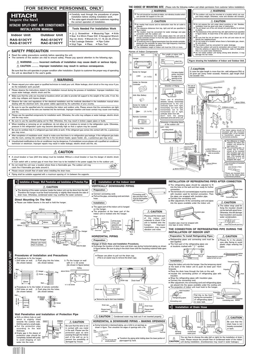 Hitachi RAS-S13CYT User manual