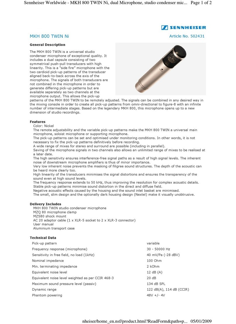 Sennheiser MKH 800 Twin quick guide