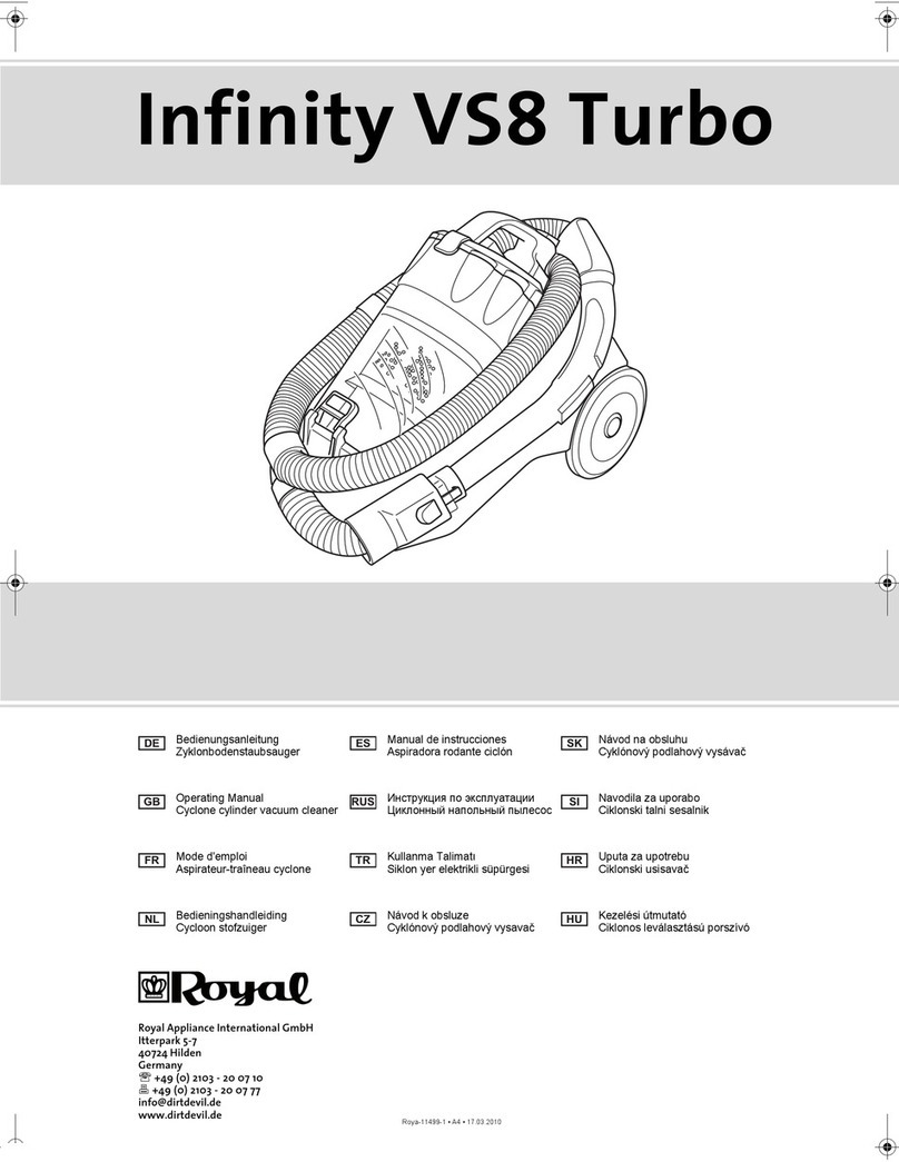 Royal Appliance Infinity VS8 Loop operating manual