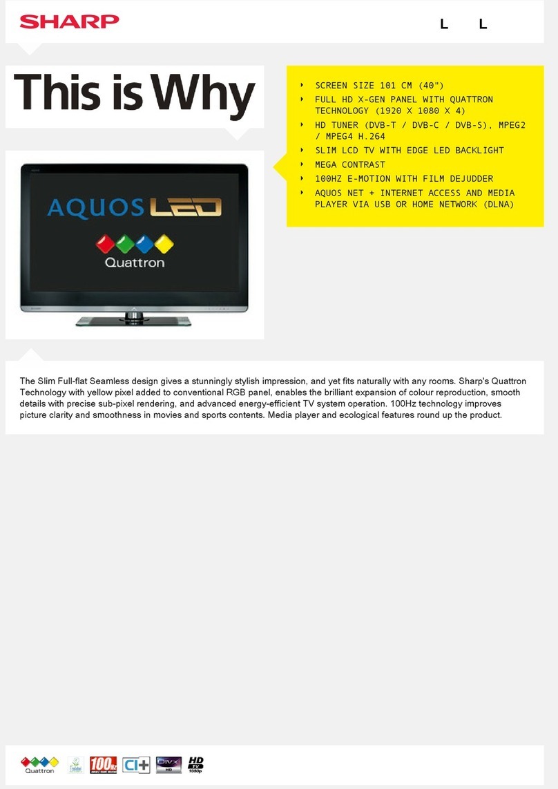 Sharp AQUOS LC-40LE814E User manual