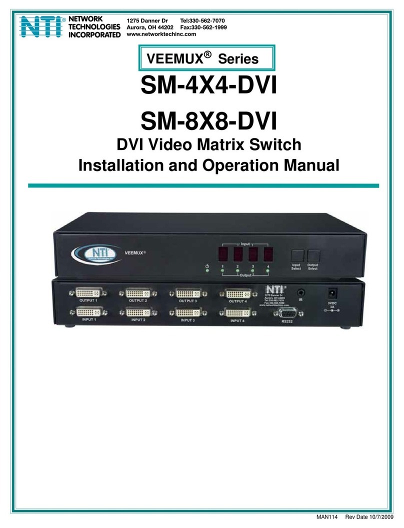 NTI SM-8X8-DVI User manual