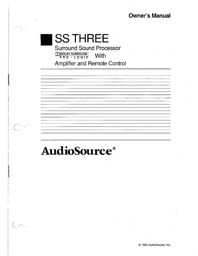 AudioSource SS THREE owner's manual