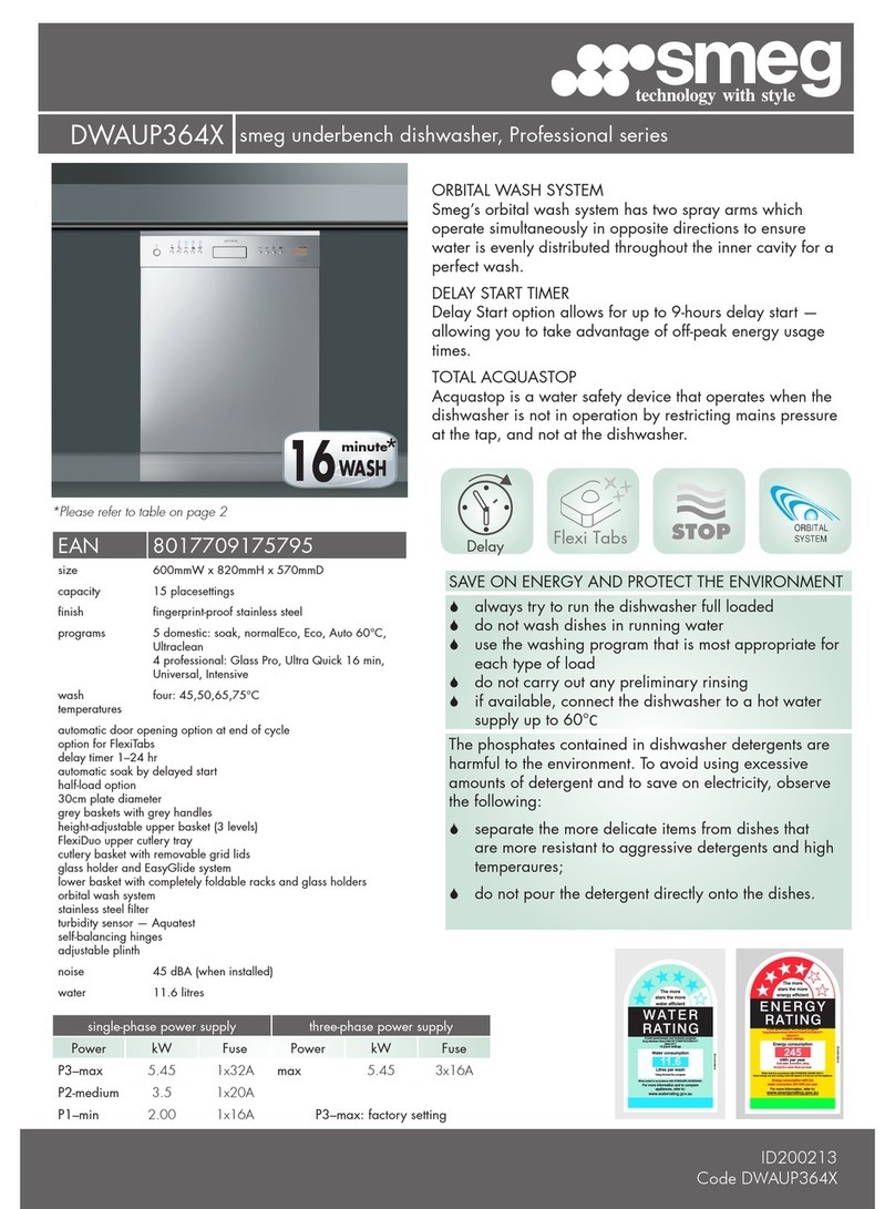 Smeg DWAUP364X quick start guide