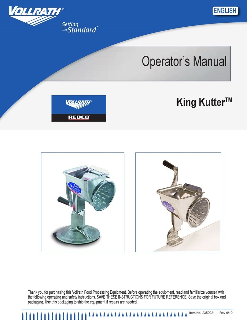 Vollrath King Kutter Operator's manual