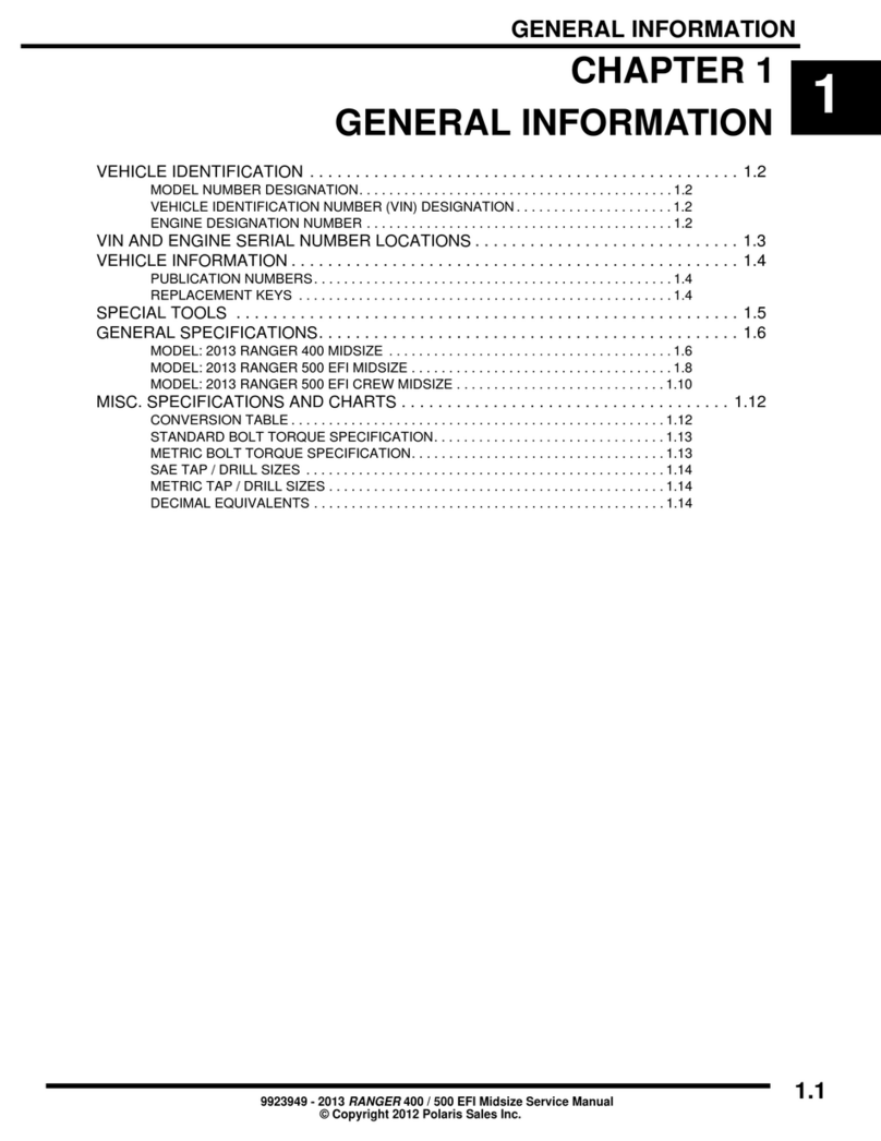 Polaris RANGER 400 Midsize 2013 User manual