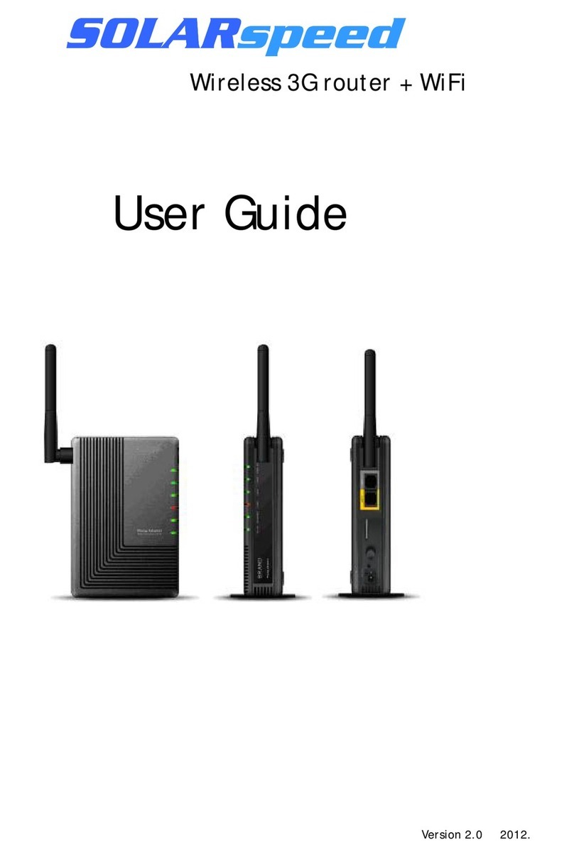 Solar Speed Wireless 3G router + WiFi User manual