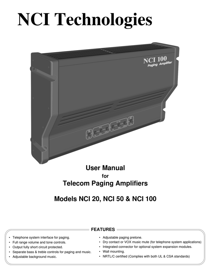 NCI Technologies NCI 20 user manual