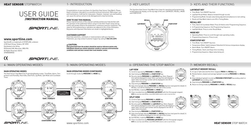 Sportline HEAT SENSOR user guide