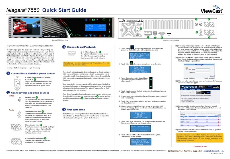 ViewCast Niagara 7550 quick start guide