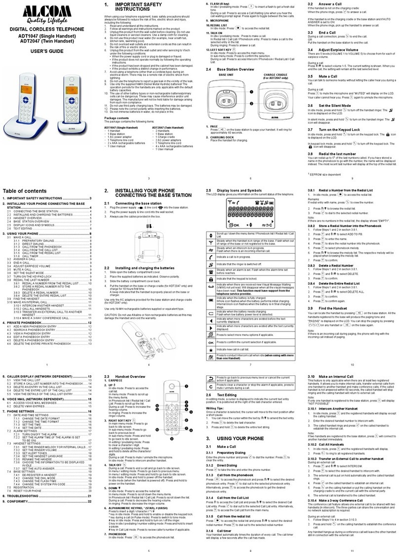 ALcom ADT1047 User manual