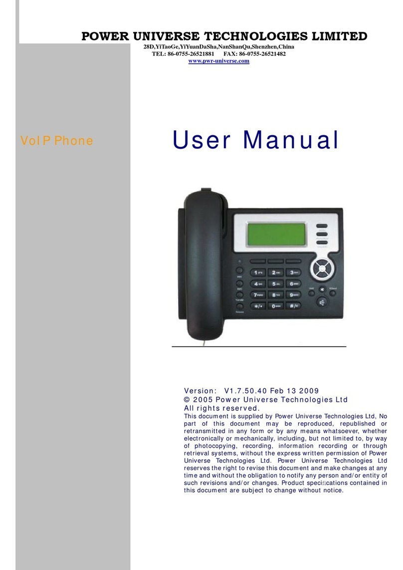 Power Universe Technologies VoIP Phone user manual Power Universe Technologies VoIP Phone user manual