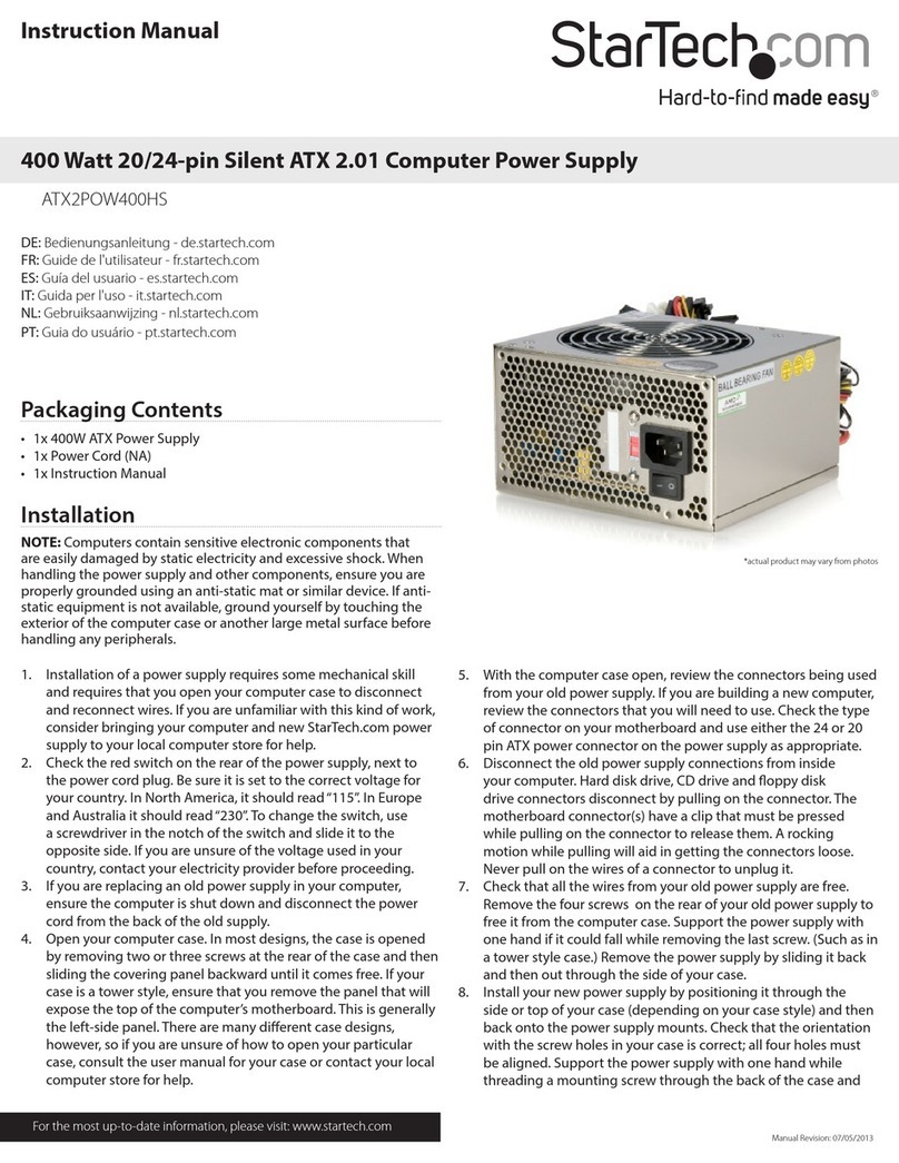 StarTech.com ATX2POW400HS instruction manual