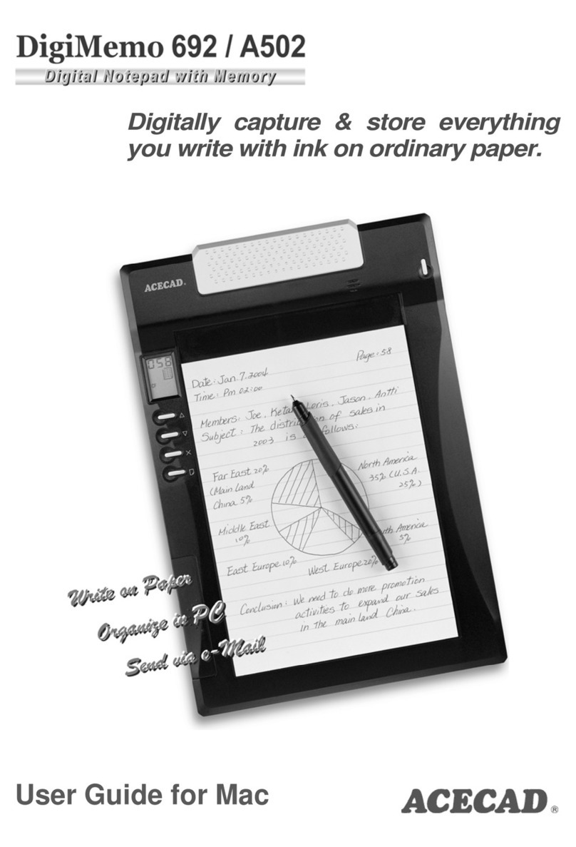 Acecad DigiMemo 692 user guide