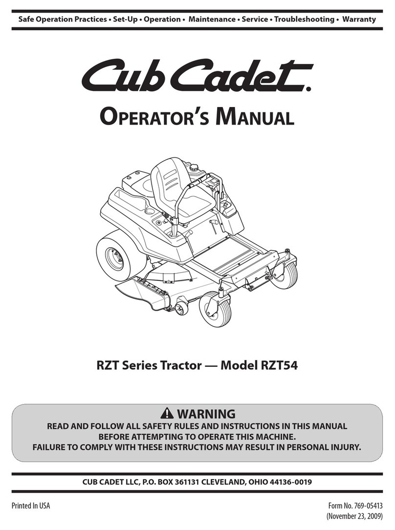 Cub Cadet RZT 54 (w/54" Mower Deck) Operator's manual
