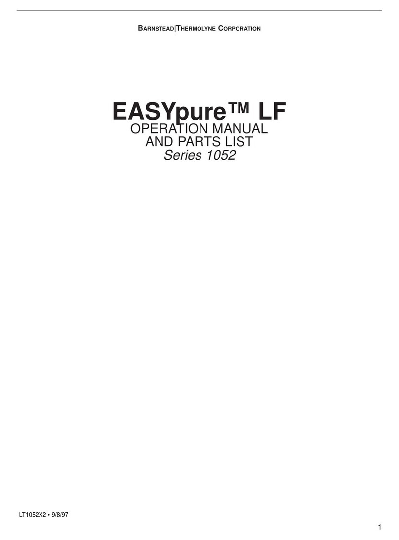 Barnstead EASYpure LF Operation manual and parts list