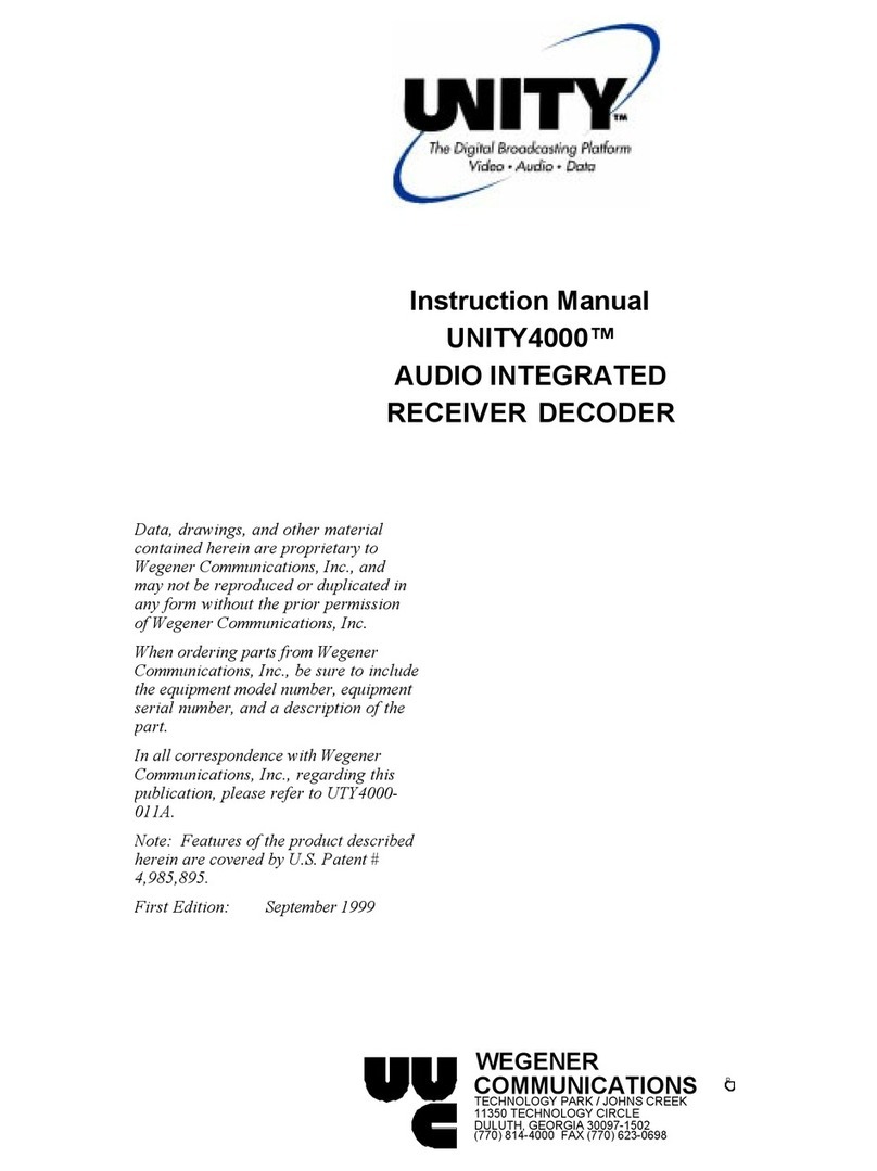 Wegener UNITY4000 instruction manual
