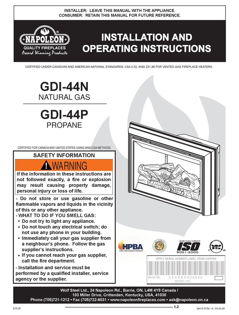 Napoleon GDI-44N Installation and operating instructions Napoleon GDI-44N Installation and operating instructions
